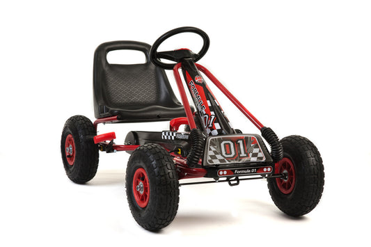 Zoom Rubber Wheel Go Kart - Red
