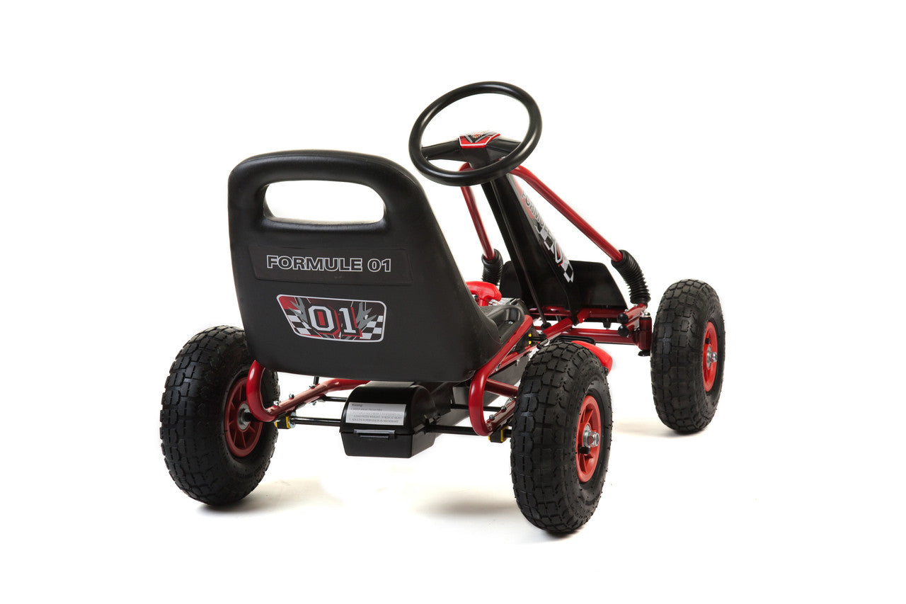 Zoom Rubber Wheel Go Kart - Red