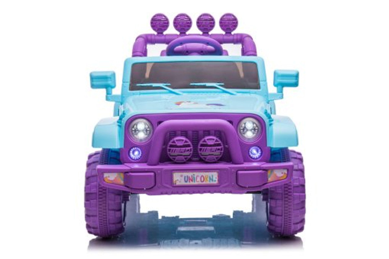 Unicorn 12V Electric Ride On Jeep Blue Purple