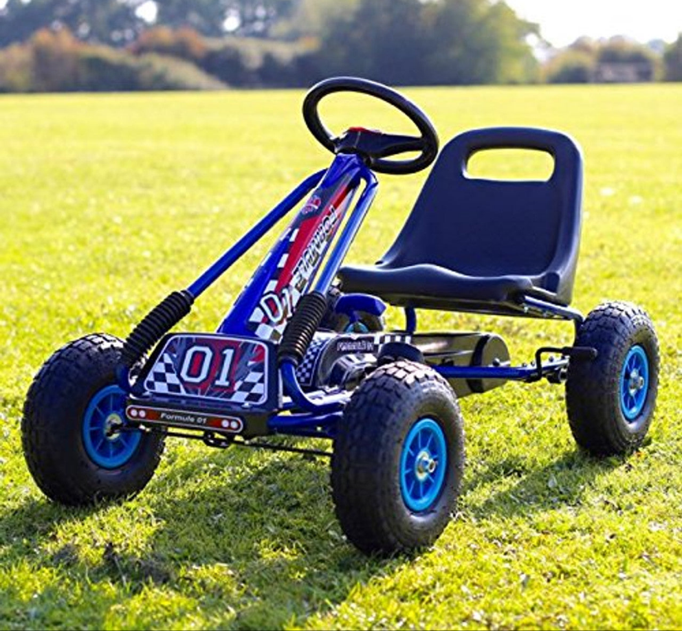 Zoom Rubber Wheel Go Kart Blue