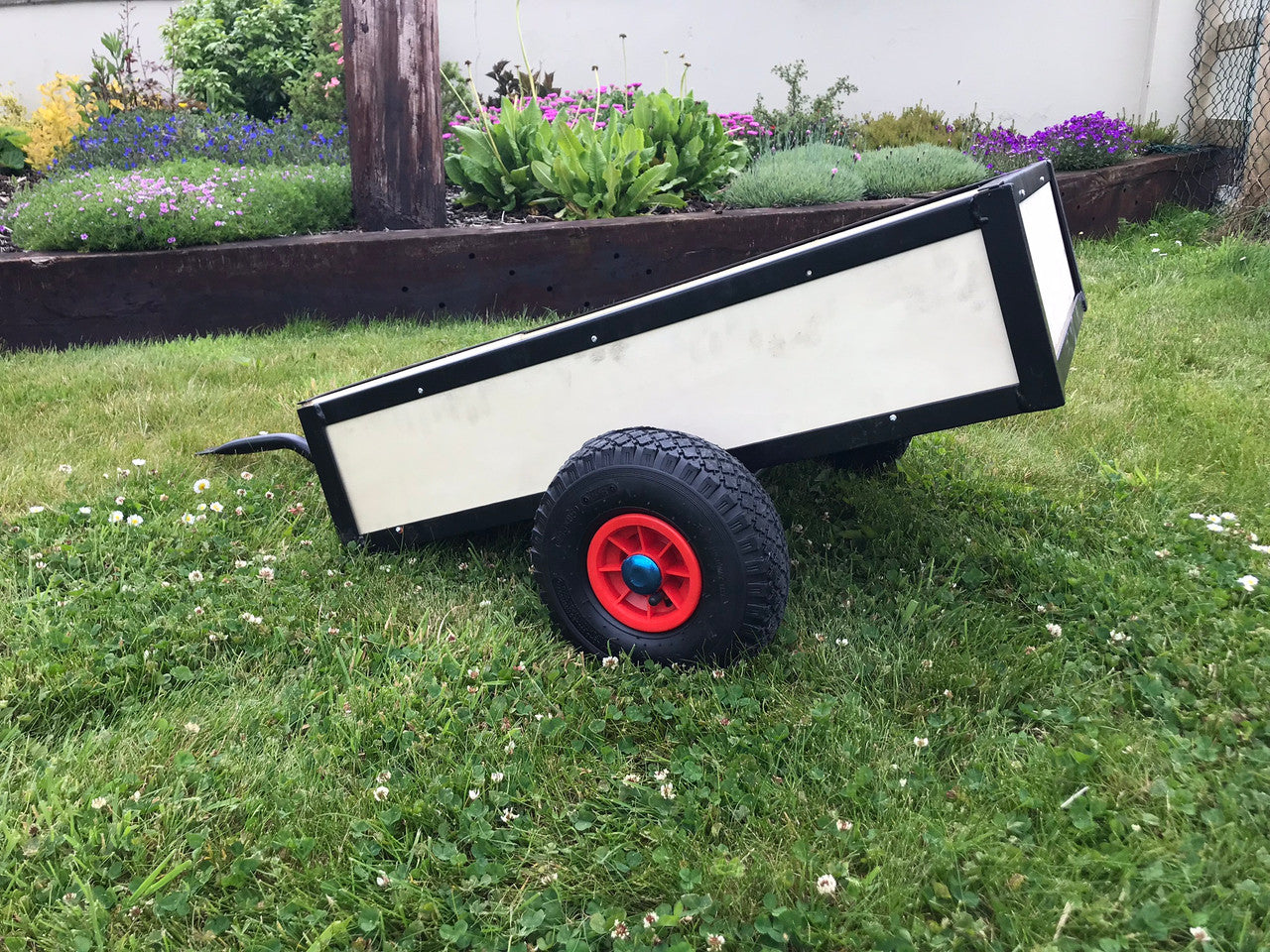 Heavy Duty Pedal Go Kart Trailer Crème