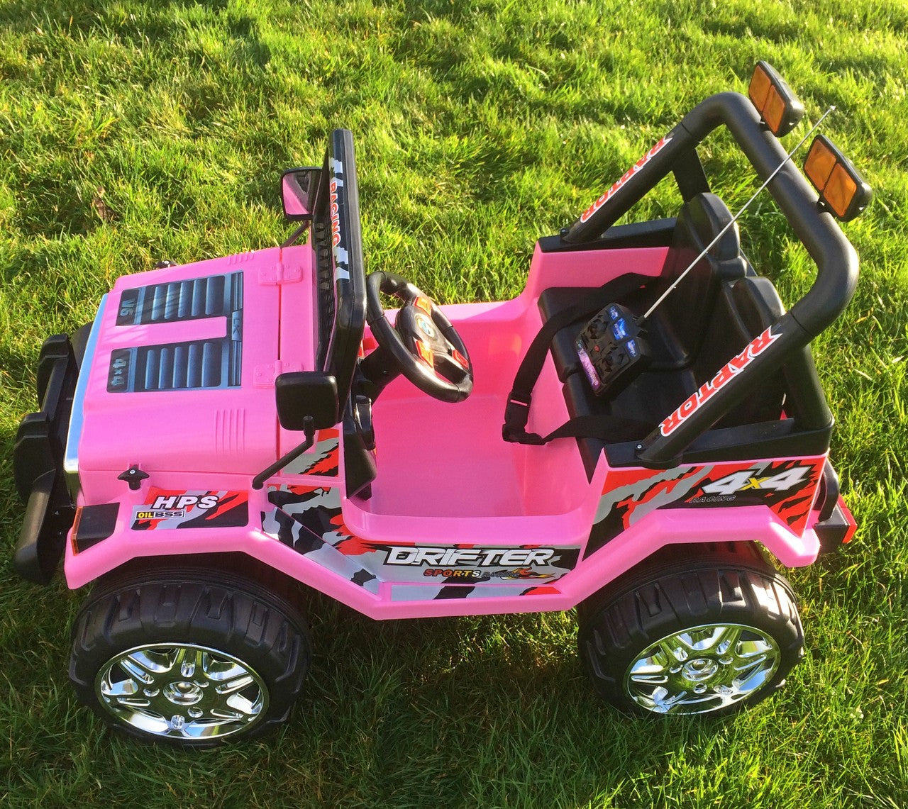 Drifter Raptor Powerful 12V Electric Ride On Jeep PINK