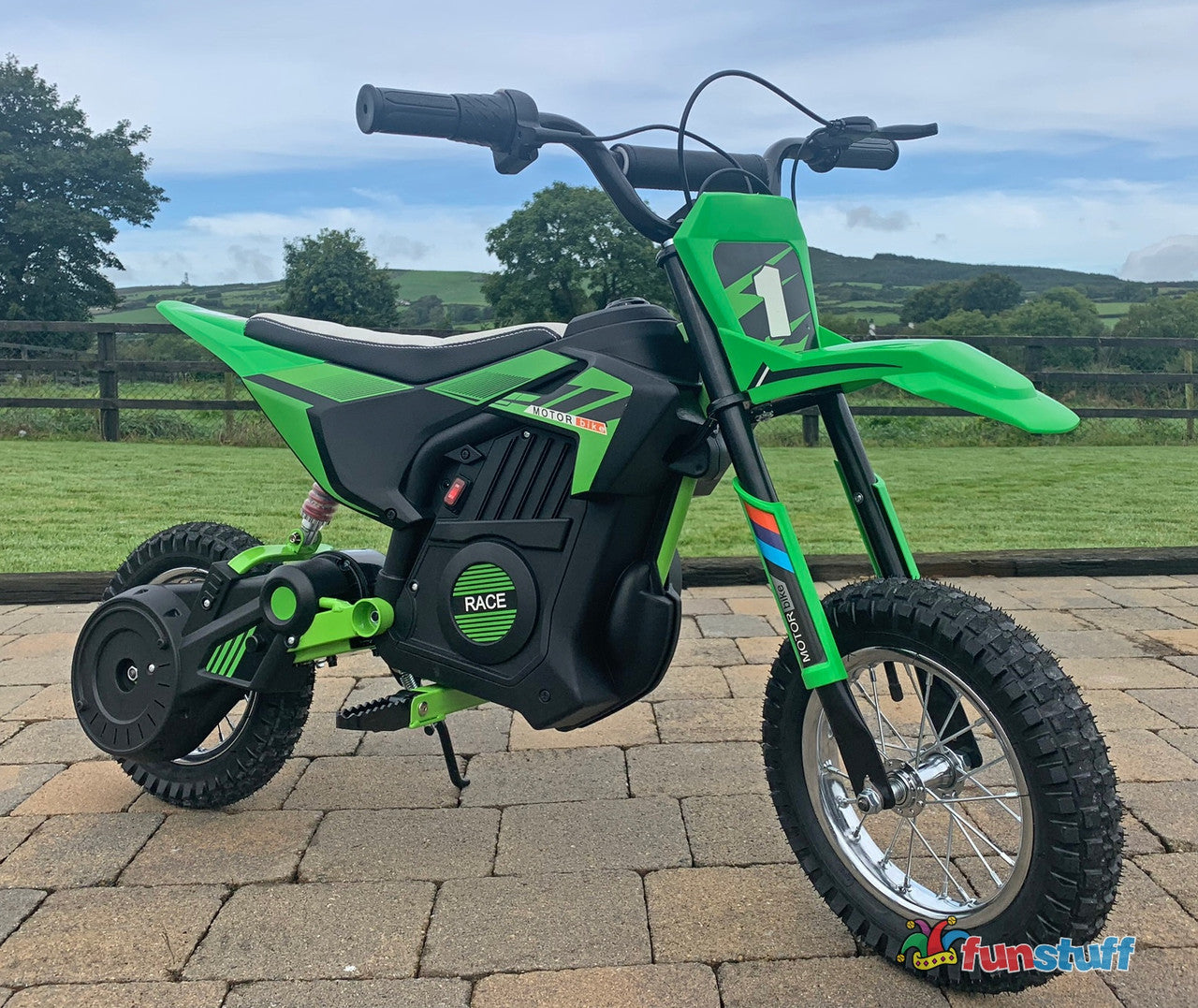 Dirt Race Scrambler 24V Electric Ride-On Motorbike Green
