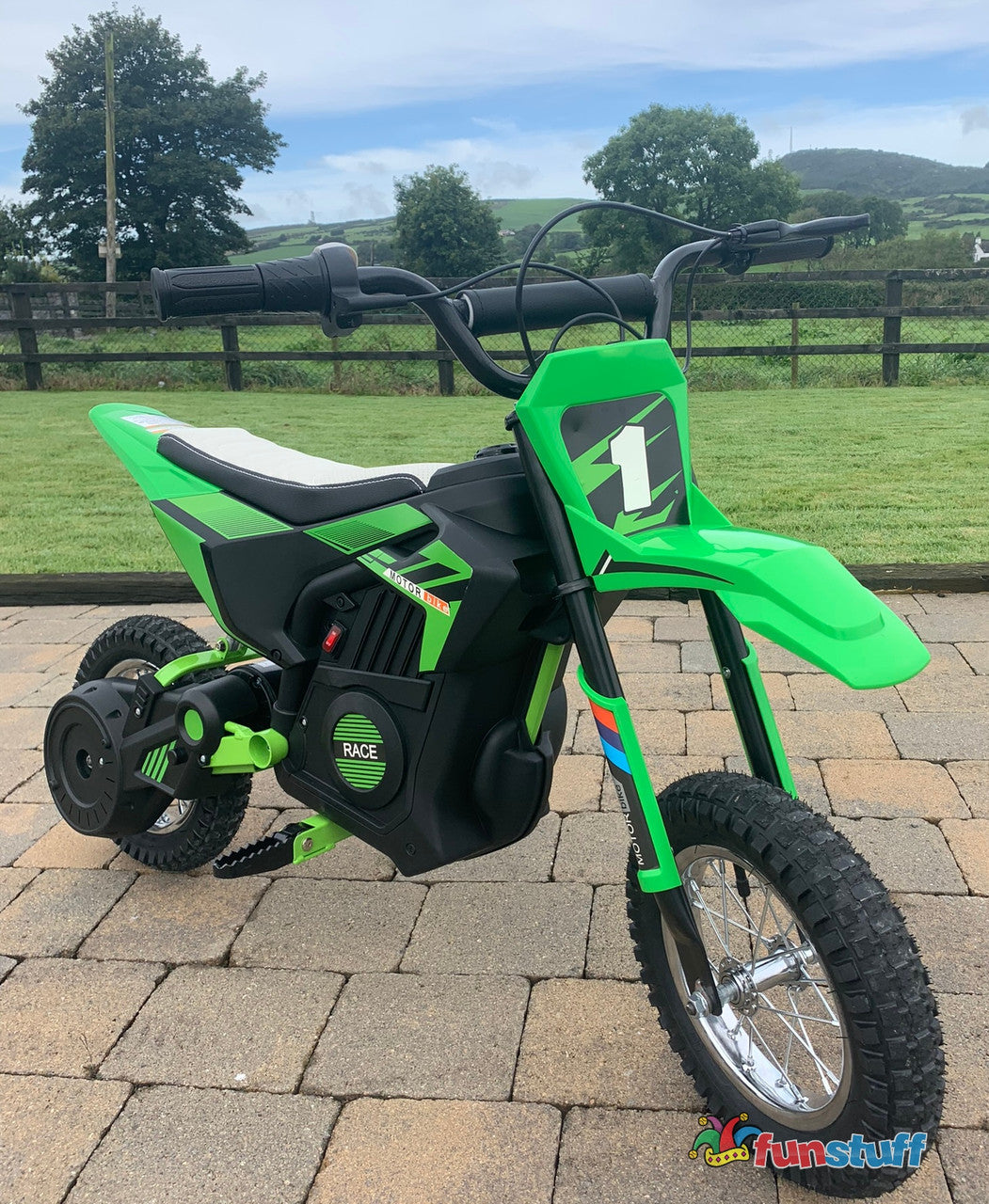 Dirt Race Scrambler 24V Electric Ride-On Motorbike Green