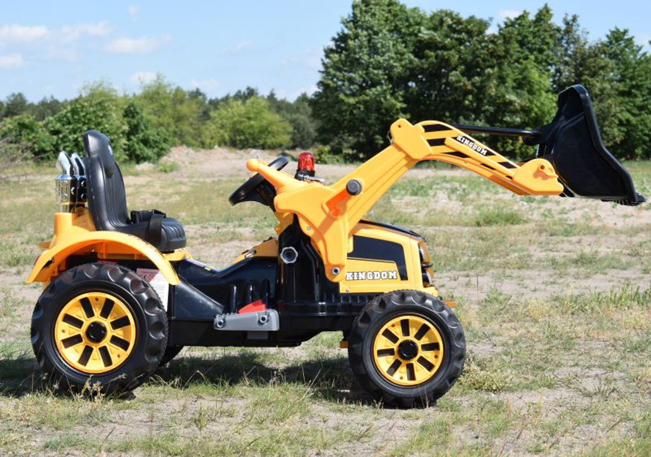 KINGDOM 12v Electric Tractor with Loader - Yellow