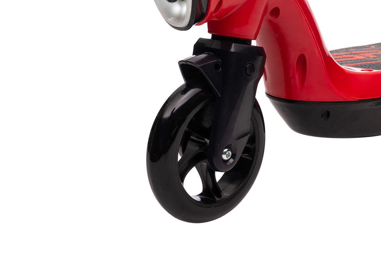Prizm Kids 12V Electric Scooter with Flashlights and Headlight (Red)