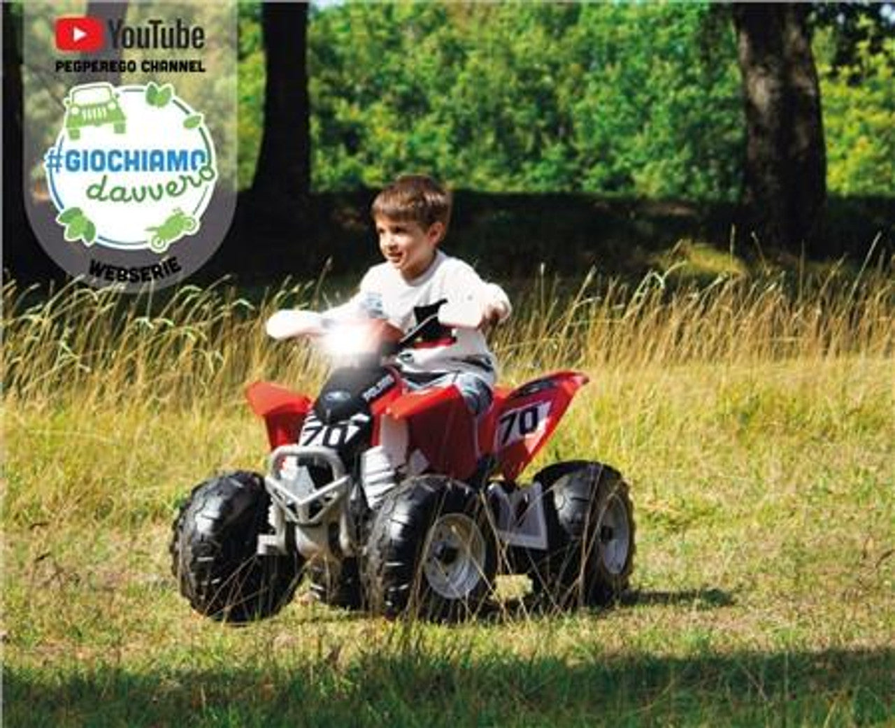 Peg Perego Polaris Outlaw 330W 12V Electric Ride On Quad Red