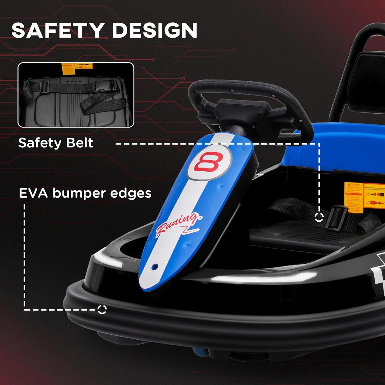 BumperBoo 6V Bumper Car Blue