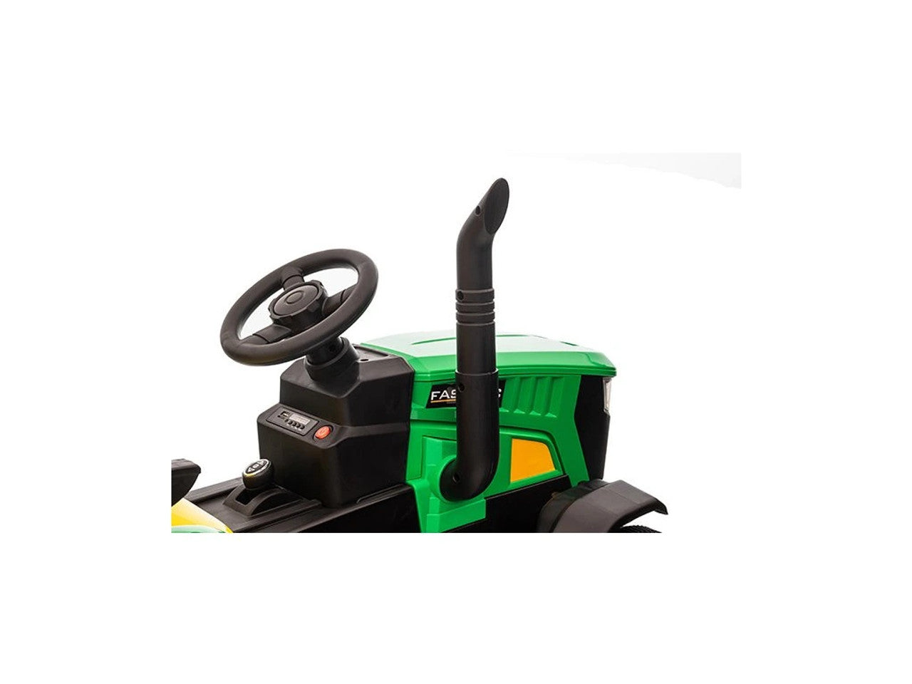 Turbo Harvest 12V Electric Ride On Tractor with Trailer Green