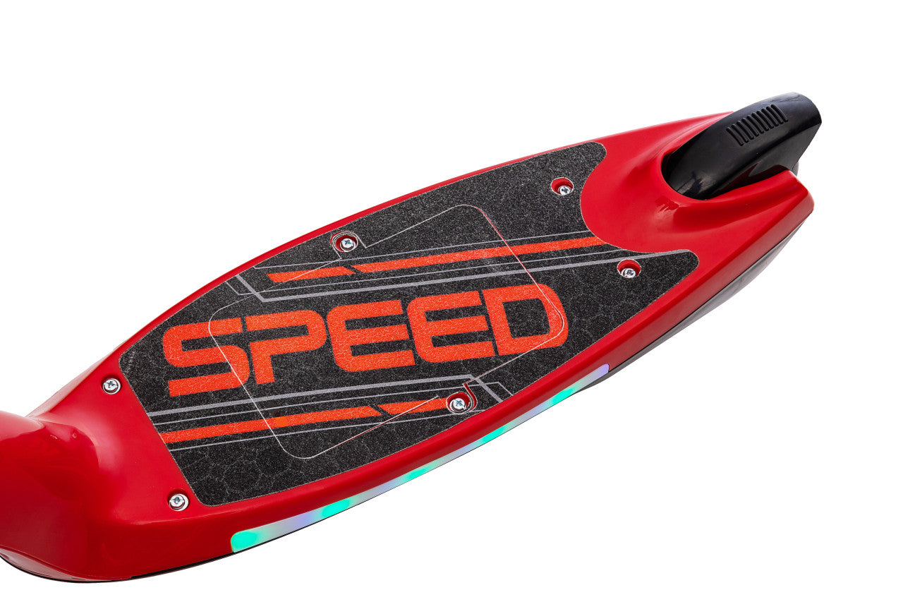 Prizm Kids 12V Electric Scooter with Flashlights and Headlight (Red)