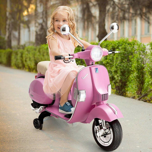 Licensed Vespa 12V Electric Ride On Motorbike Pink