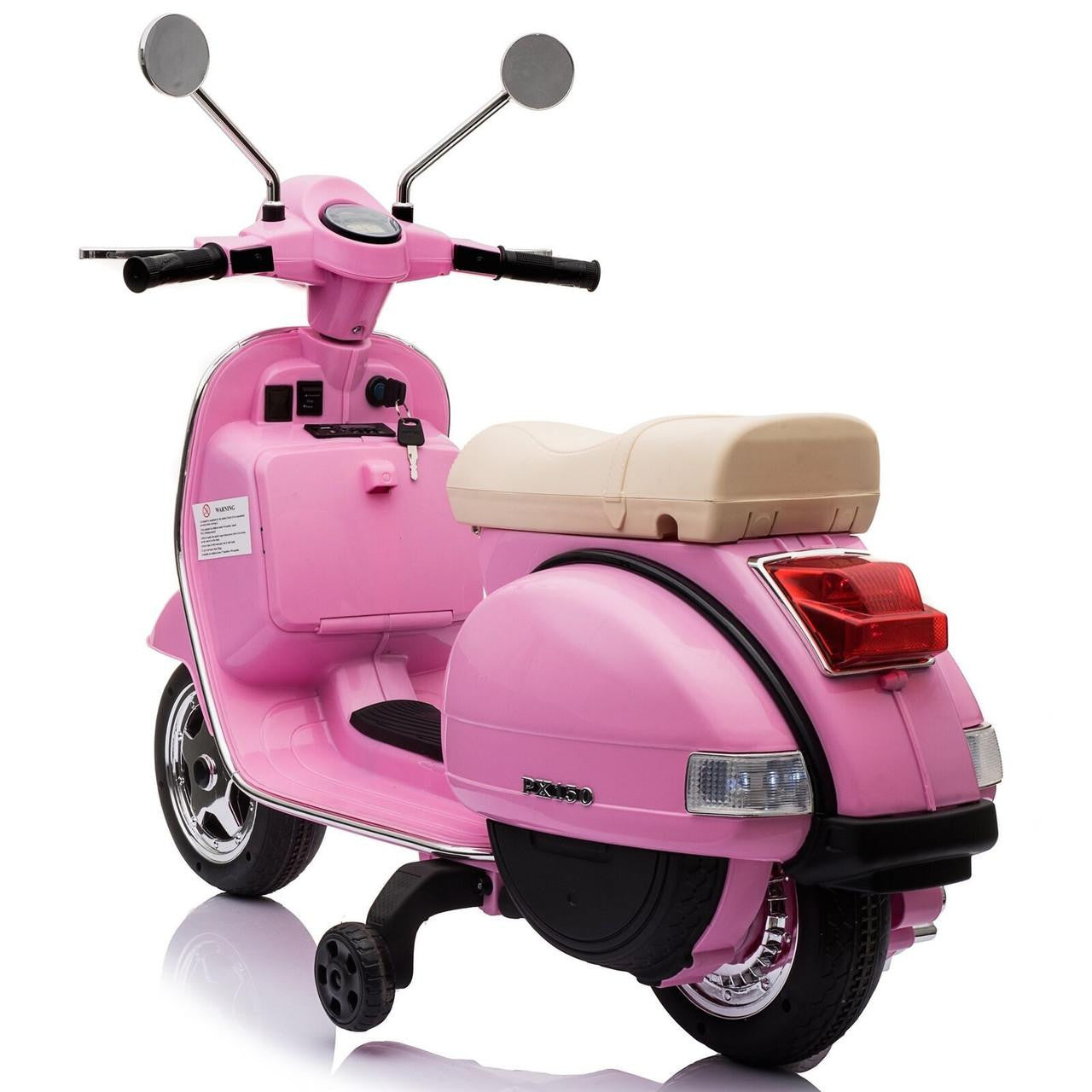 Licensed Vespa 12V Electric Ride On Motorbike Pink